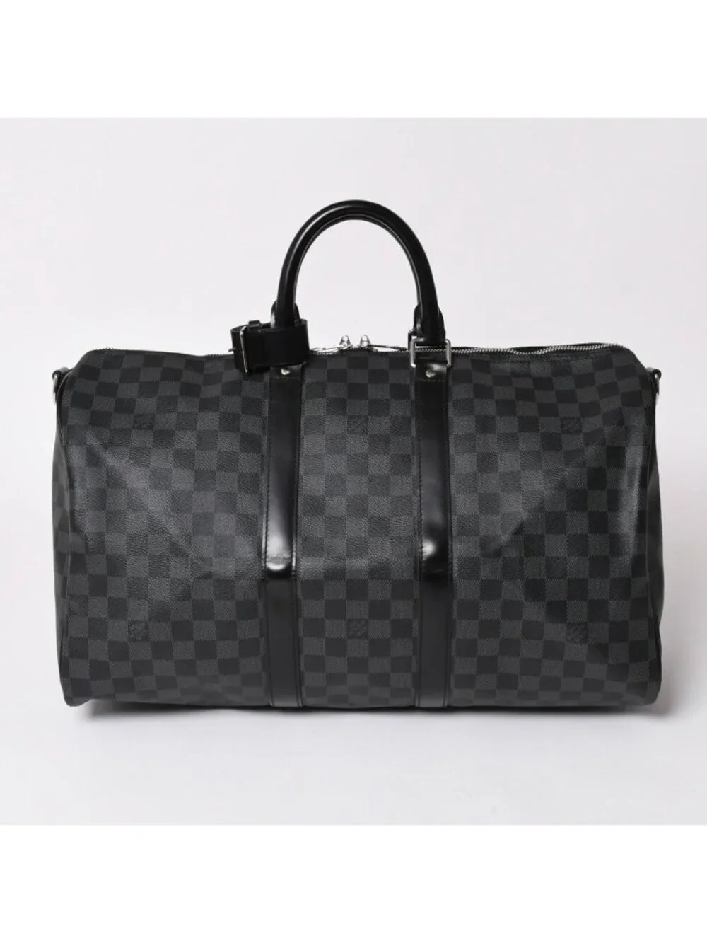 Louis Vuitton Boston Keepall Bandouliere 45 Damier Graphite Black Silver